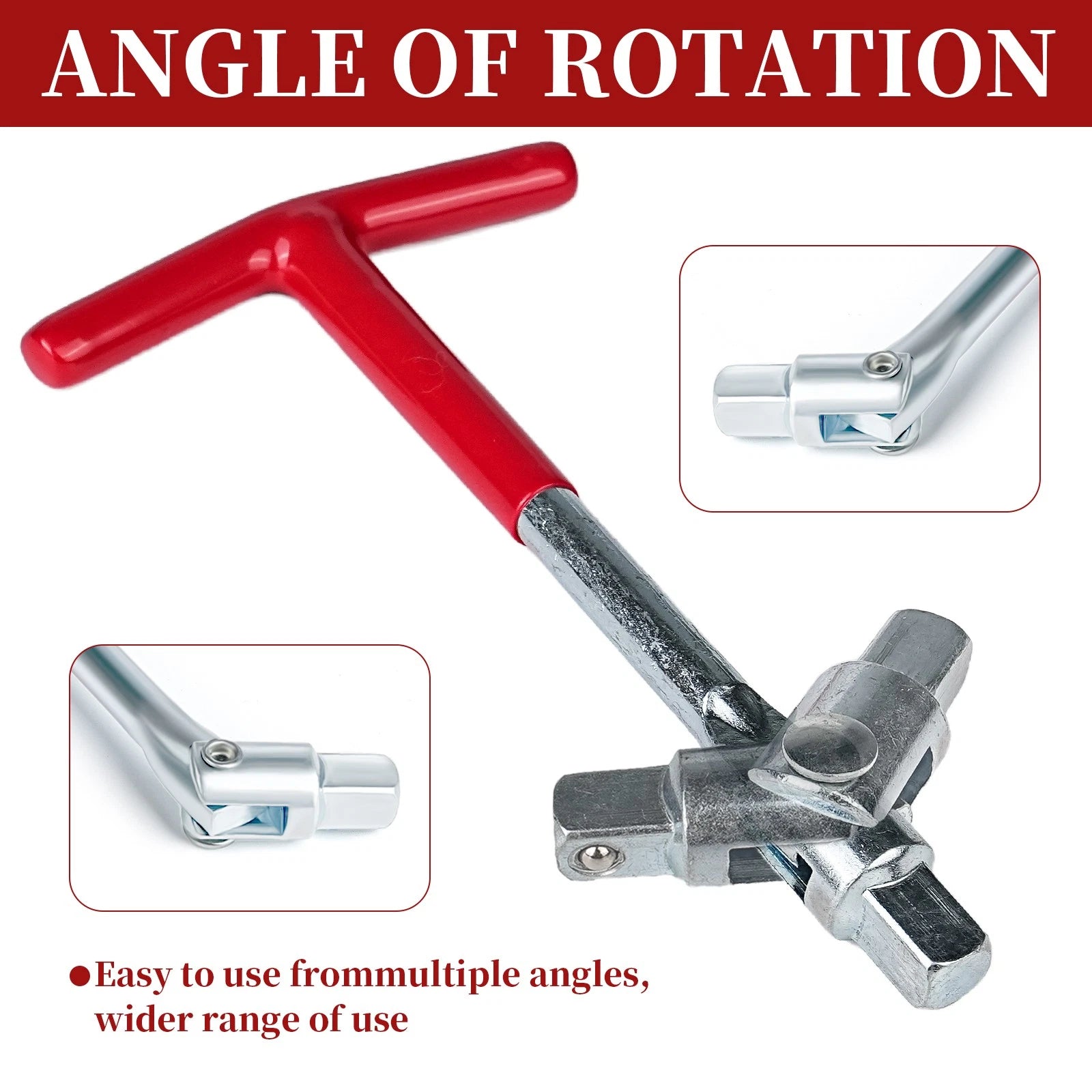 3PCS Spark Plug Removal Tool 16 21mm T-Handle Flexible Spanner Socket Wrench Set
