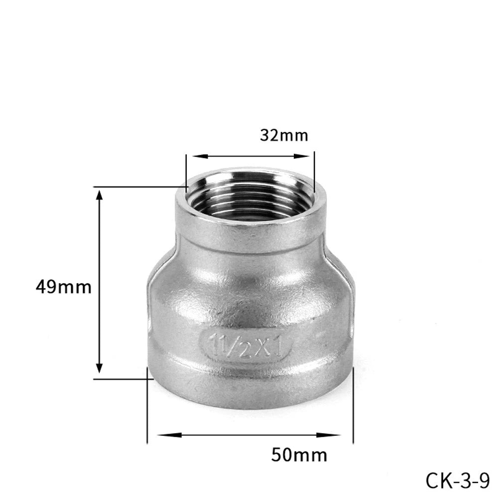 BSP Female Threaded Pipe Reducer Coupling — Stainless Steel A2, 1/2" to 4"