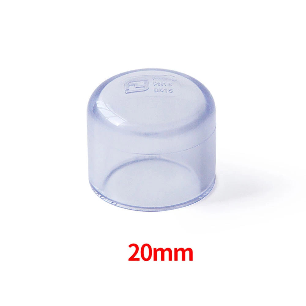 PVC Clear Pipe End Cap φ20mm~φ90mm Water Pipe Plug Cover Supply Pipe Fittings