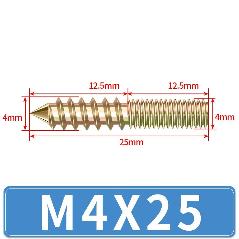 M4 M5 M6 M8 M10 M12 WOOD TO METAL DOWELS DOUBLE ENDED THREADED FURNITURE SCREWS