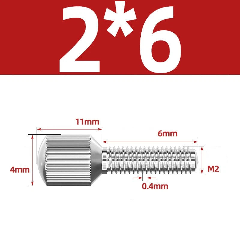 Knurled Thumb Screws – 304 Stainless Steel Small Head Thumbscrew Bolts M2–M8