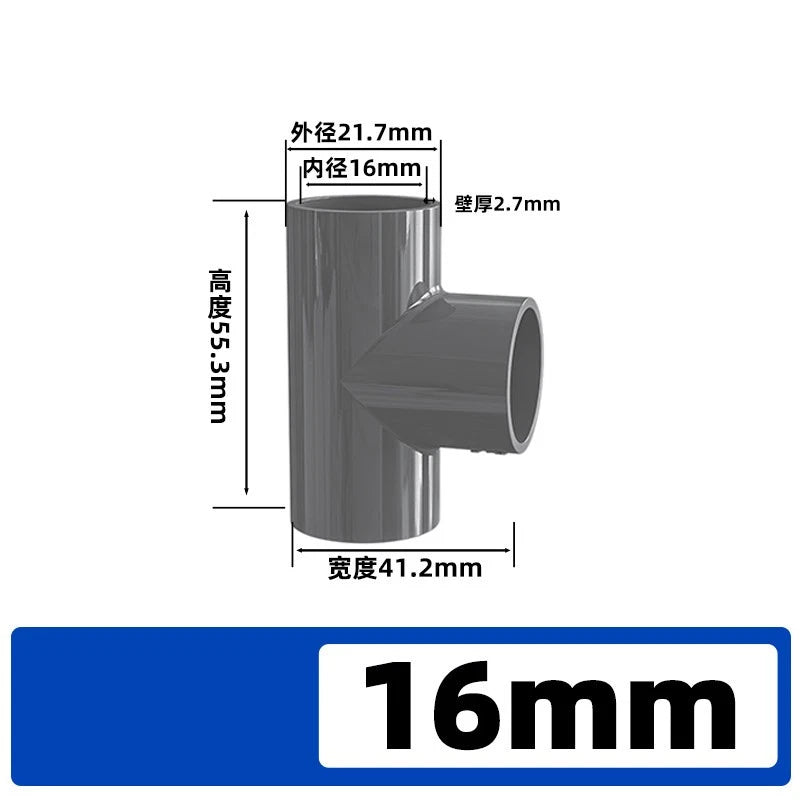 PVC Metric Pipe Fittings for Aquarium & Fish Tank — Straight, Elbow, T-piece, Ball Valve & More