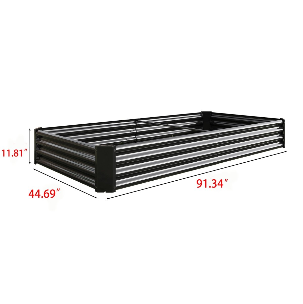 Raised Garden Bed Kit - Metal Raised Bed Garden Flower Planters, Vegetables Herb Black Green Silver - HomeDIYer