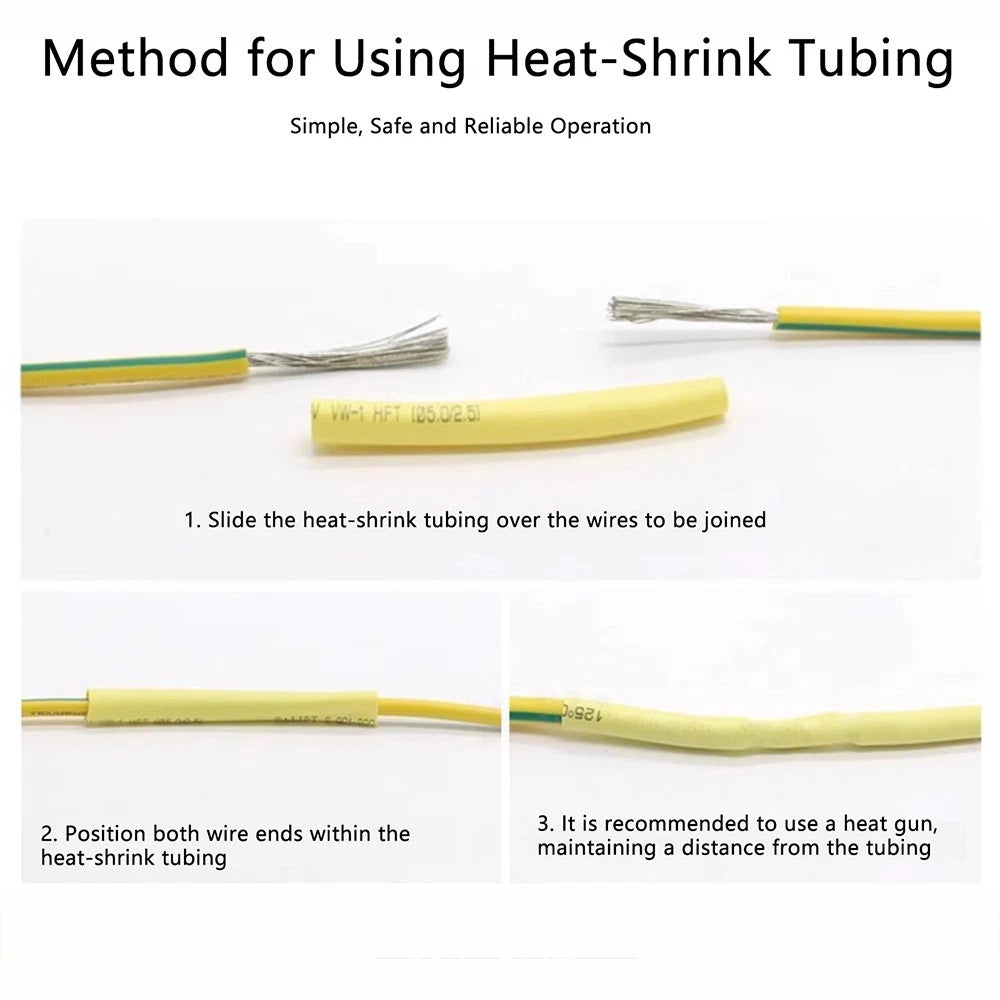 Heat Shrink Tubing 2:1 Ratio — φ2mm to φ210mm, 7 Colors, 1m Length