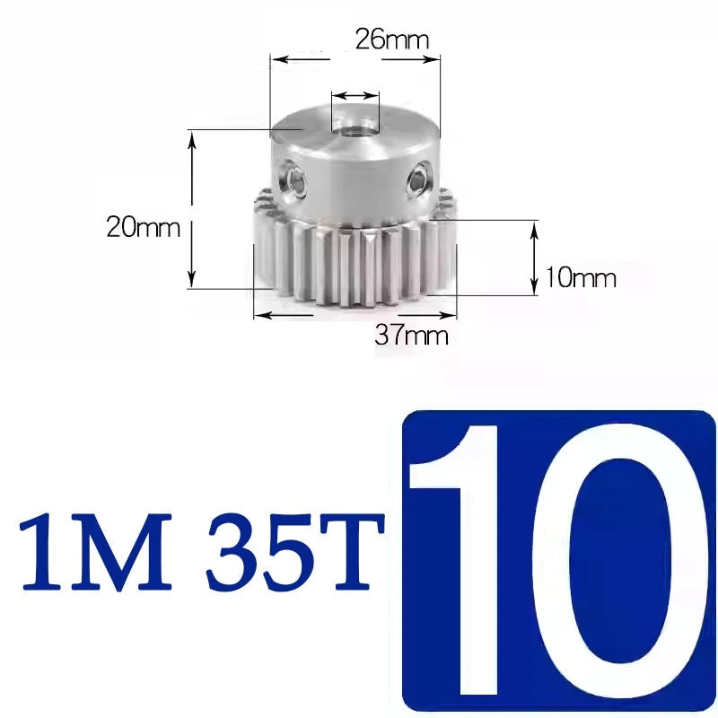 Spur Gears 1M Transmission Gear With Step Stainless Steel Motor Gear 32~50 Teeth