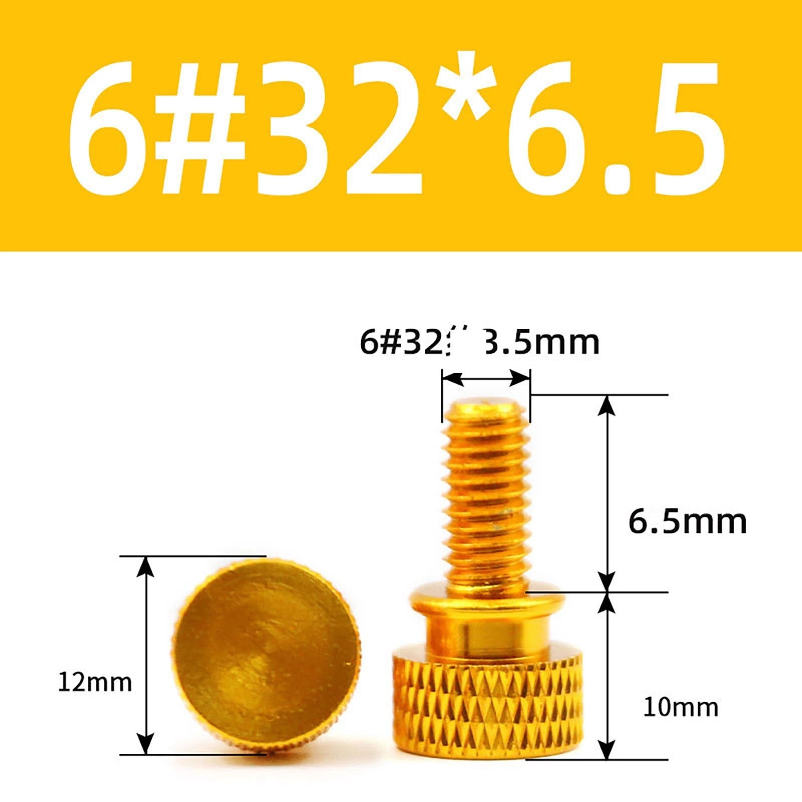 #6-32 Aluminum Anodized Thumb Screws – Knurled Hand Bolt for PC Case Modding & DIY
