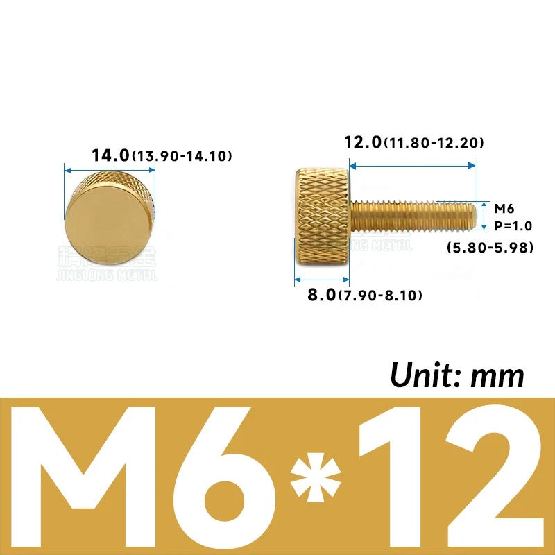 M6 Knurled Thumb Screws Aluminum Alloy DIY Hand Tighten Grip Knob Adjustmen Bolt
