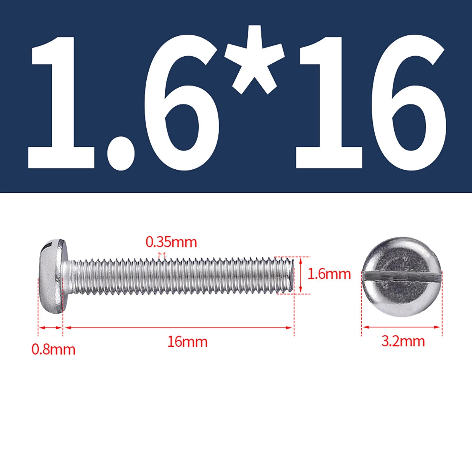 M1.6 to M10 Slotted Cheese Head Machine Screws | A2 Stainless Steel DIN 84
