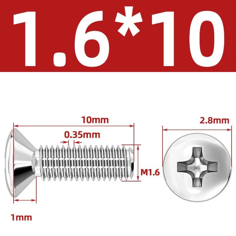 Phillips Oval Head Machine Screws Stainless Steel — M1.6 to M10, All Sizes - HomeDIYer