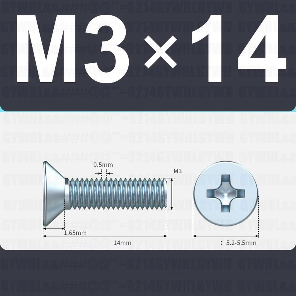 M3–M12 Zinc Plated Phillips Countersunk Machine Screws DIN 965 | Flat Head Bolts