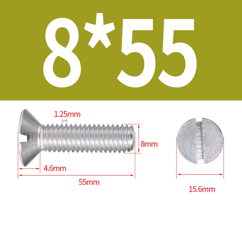 M1.6–M8 A2 Stainless Steel Flat Head Slotted Machine Screws | Countersunk Bolts