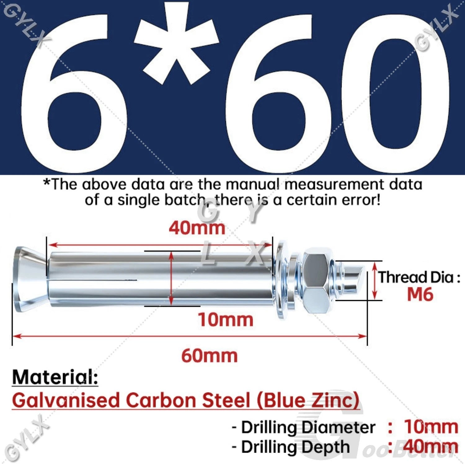 Concrete Expansion Bolts Wall Anchor Screws — M6 to M20 | Stainless Steel & Zinc Plated