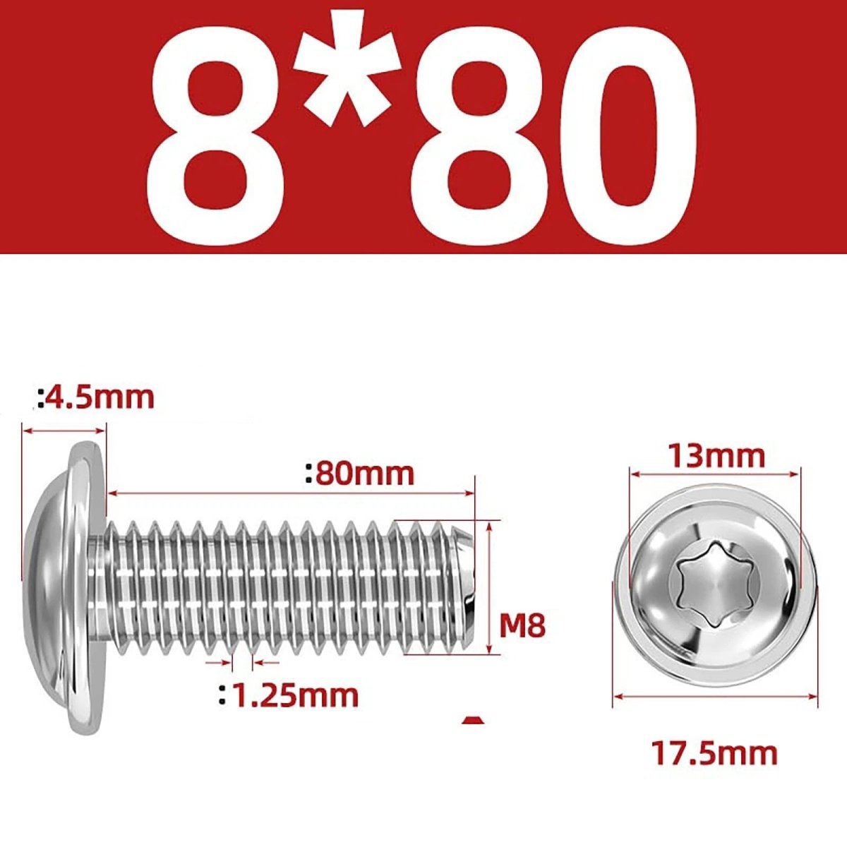 Torx Flanged Button Head Screws — 18 - 8 Stainless Steel, ISO 7380 - 2, M2 to M8 - HomeDIYer