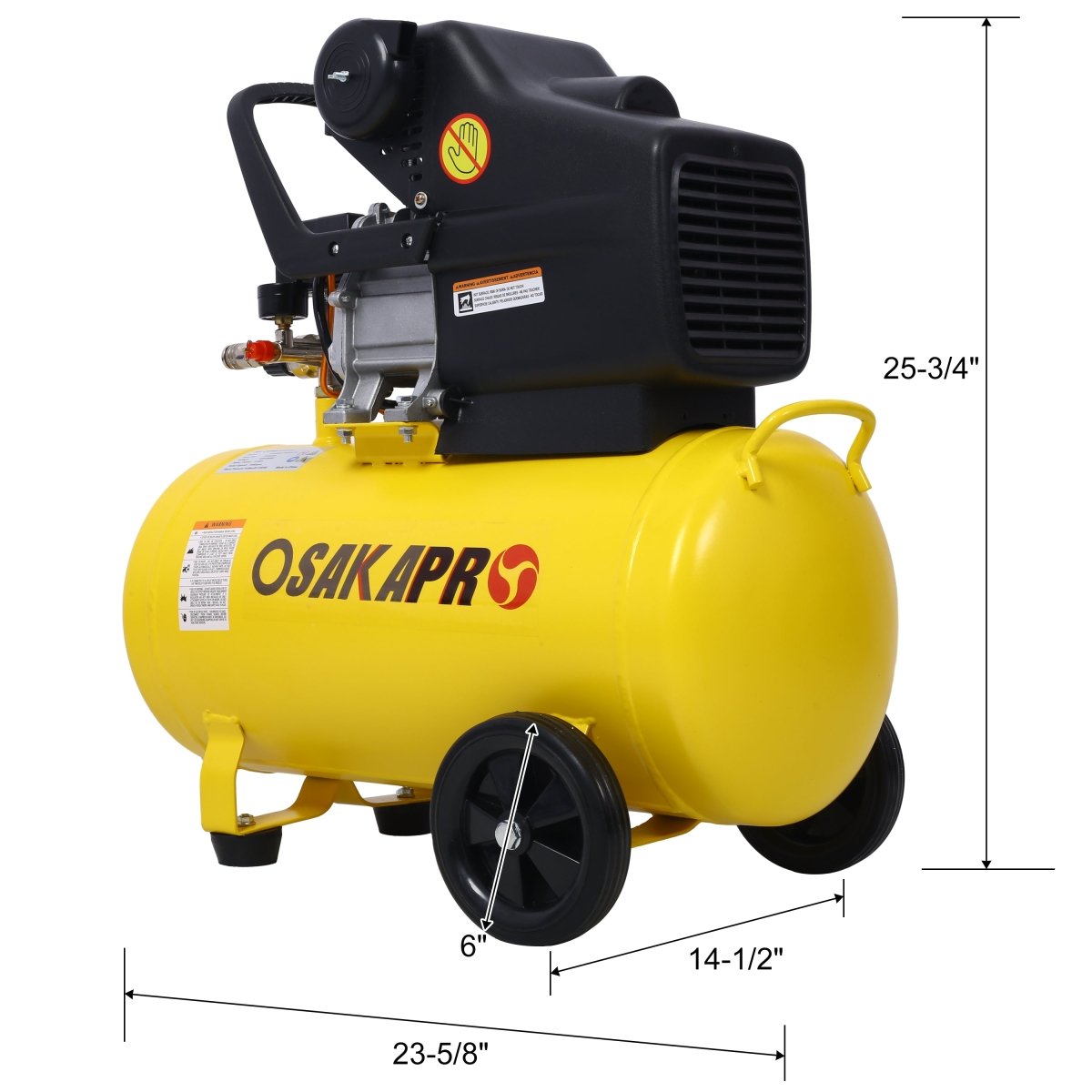 3.5HP Portable 10 Gallons Oil - Lubricated Air Compressor Tank Ultra Quiet Horizontal Tank Adjustable Pressure with Built - in Wheel - HomeDIYer