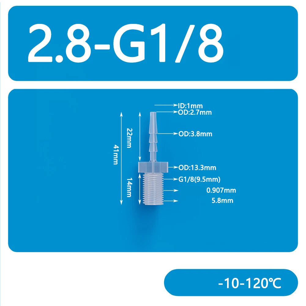 BSP Metric Male Thread Plastic Hose Connector — Straight Barbed Joiner (PP/PE, 1/8" to 3/4")