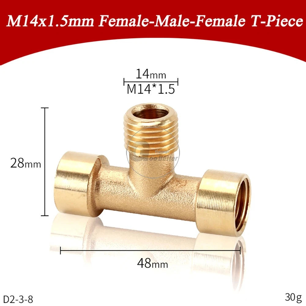 M14x1.5mm M22x1.5mm Brass Fittings — Elbow, Tee, Cross, Y-Piece & Adapter Sprayer Joints