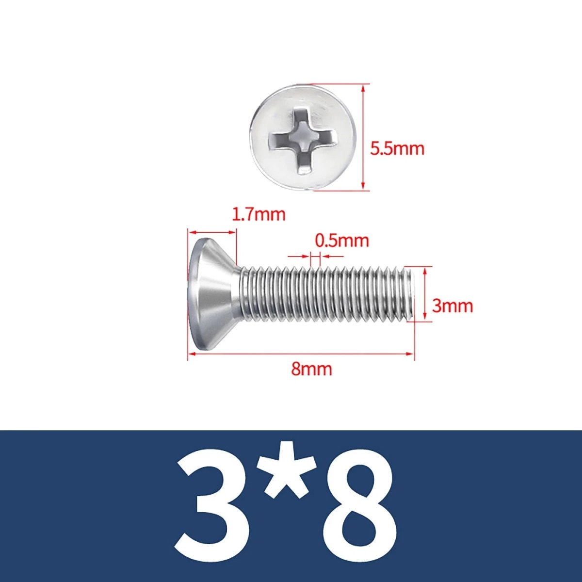 M3–M10 Phillips Countersunk Machine Screws – A2 Stainless Steel, Flat Head, Fully Threaded (3–100mm Overall Length) - HomeDIYer