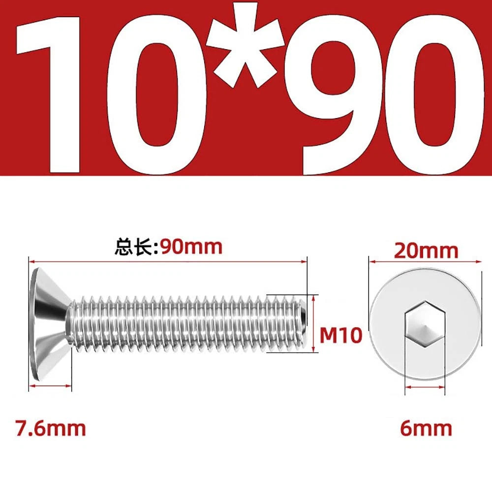 Countersunk Hex Socket Screws – A2 Stainless Steel, M2 to M16, DIN 7991, Fully Threaded