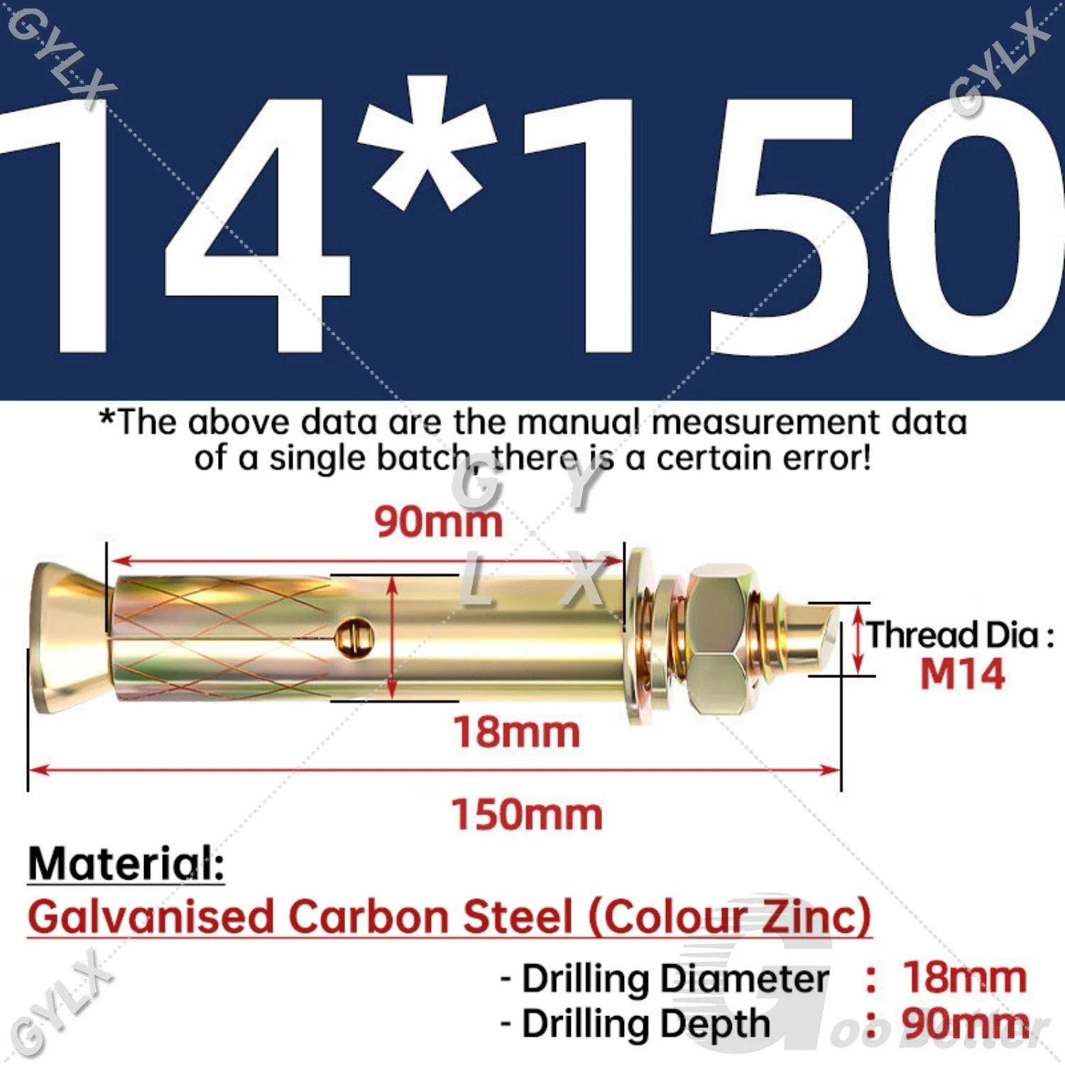Concrete Expansion Bolts Wall Anchor Screws — M6 to M20 | Stainless Steel & Zinc Plated