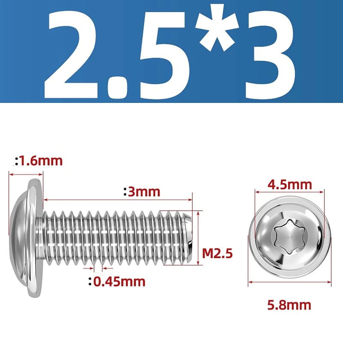 Torx Flanged Button Head Screws — 18 - 8 Stainless Steel, ISO 7380 - 2, M2 to M8 - HomeDIYer