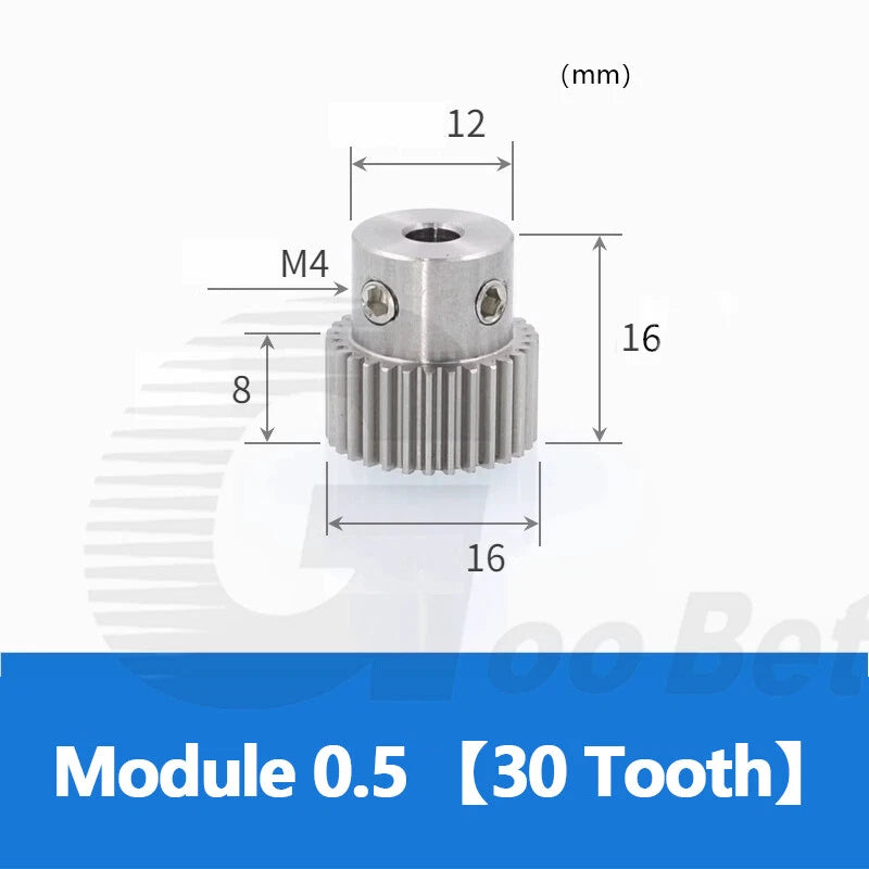 Spur Gear Stainless Steel Module 0.5 with Hub 20-60 Tooth Motor Pinion Precision