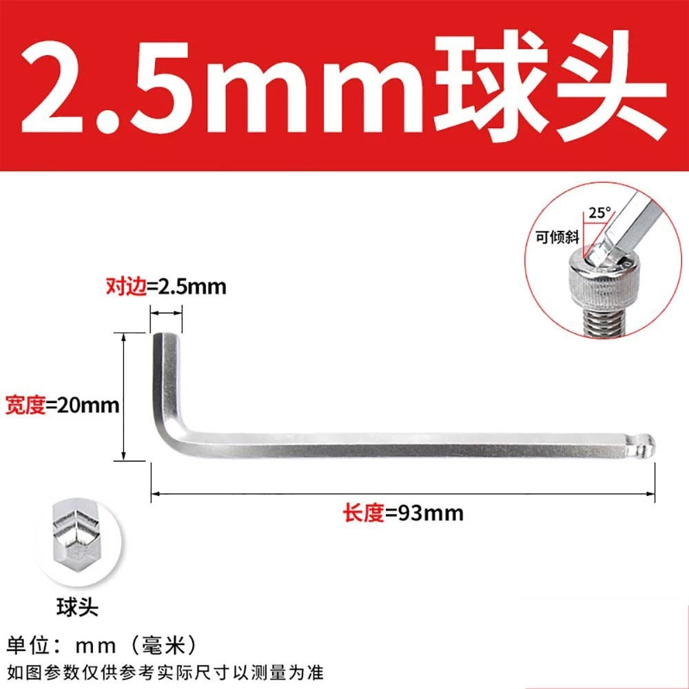 Hex Keys 1.5-2.2mm Allen Keys Ball/Flat End Hex Key Hex Wrenches Alloy Steel