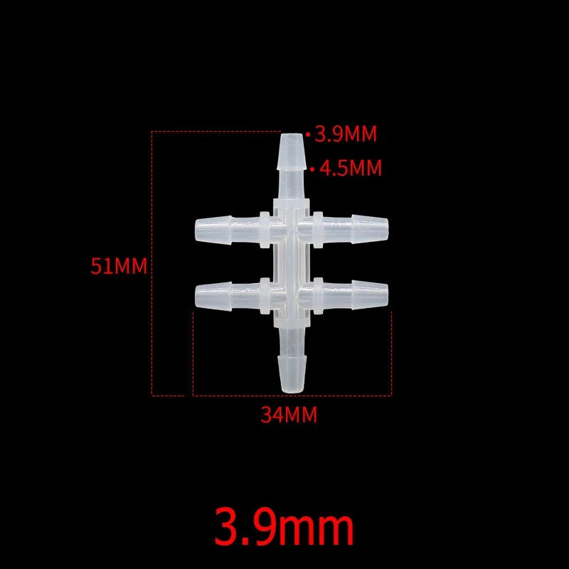 6-Way Plastic Barbed Hose Connector — Pipe Splitter Tubing Fitting (3.9mm–7.9mm)