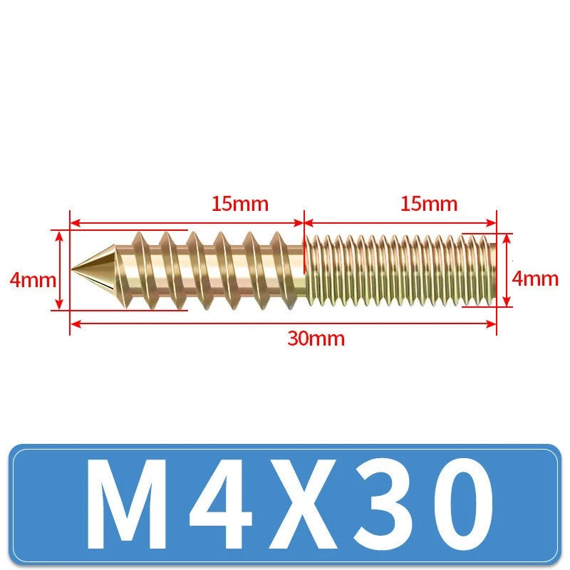 M4 M5 M6 M8 M10 M12 WOOD TO METAL DOWELS DOUBLE ENDED THREADED FURNITURE SCREWS
