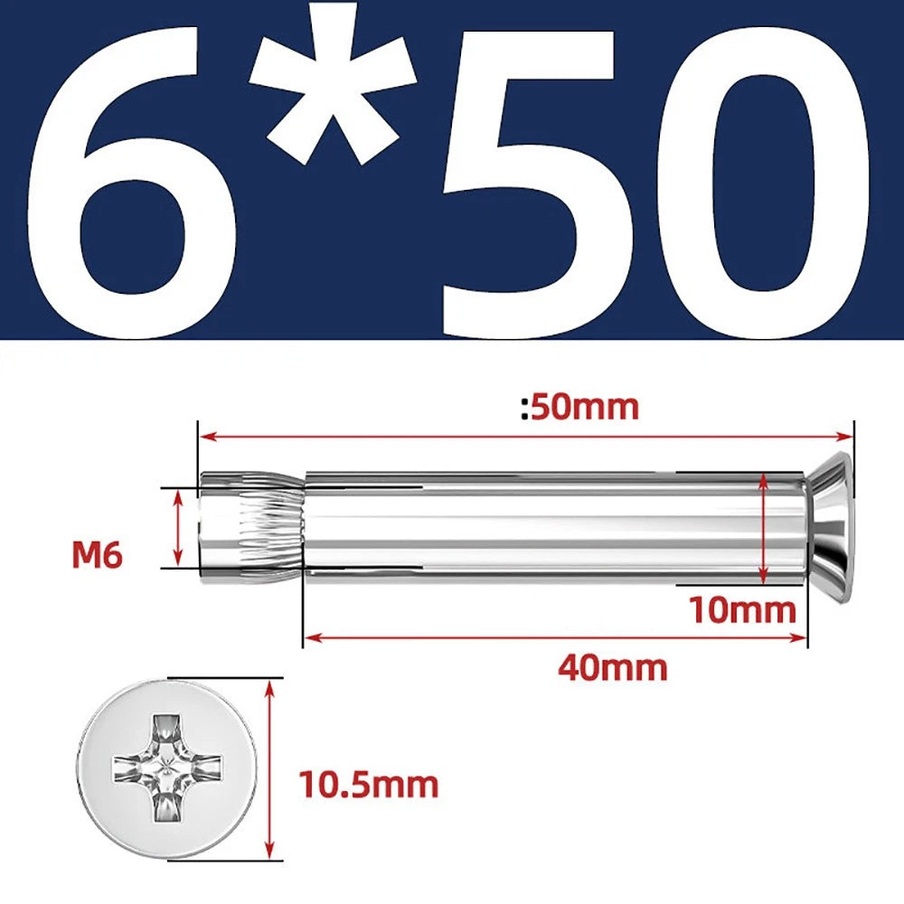 Sleeve Anchor Countersunk Phillips Expansion Bolts M6–M12 | 304/201 SS & Zinc