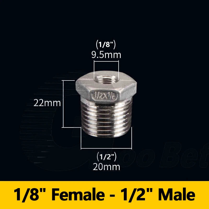 Reducing Bush BSPT Male Female Thread Pipe Fitting – Stainless Steel 304 (A2)