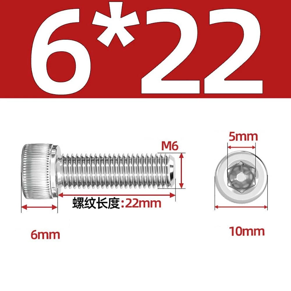 Socket Head Cap Screws – A2 Stainless Steel, M6 to M24, Hex Drive (DIN 912)