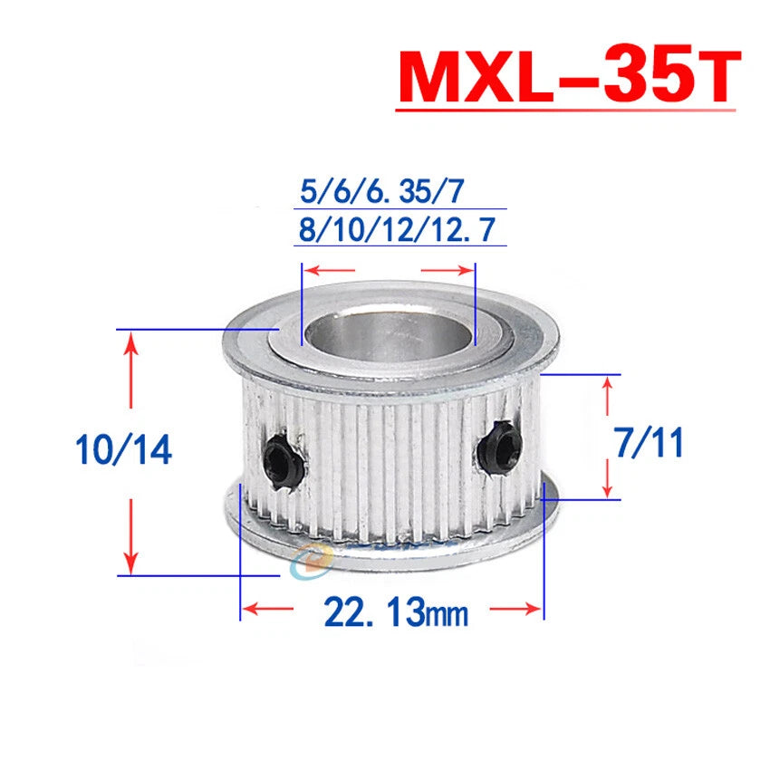 MXL 20T-60T Timing Belts Pulley Pitch 2.032mm AF-type CNC Drive Width 7mm 11mm