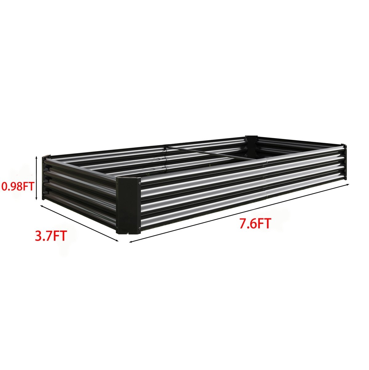Raised Garden Bed Kit - Metal Raised Bed Garden Flower Planters, Vegetables Herb Black Green Silver - HomeDIYer