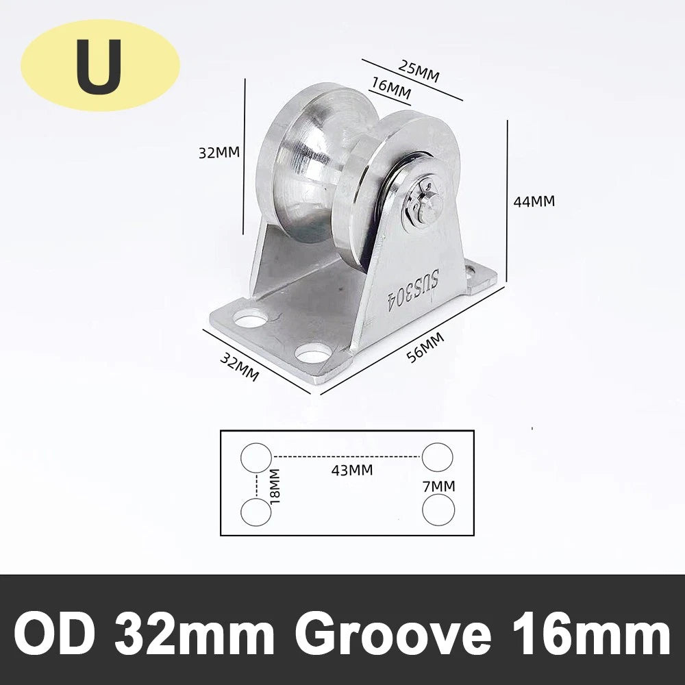 48 58 68 Pulley U V H Groove Shape Roller Wheels Idler Pulley Wheel Crane Roller