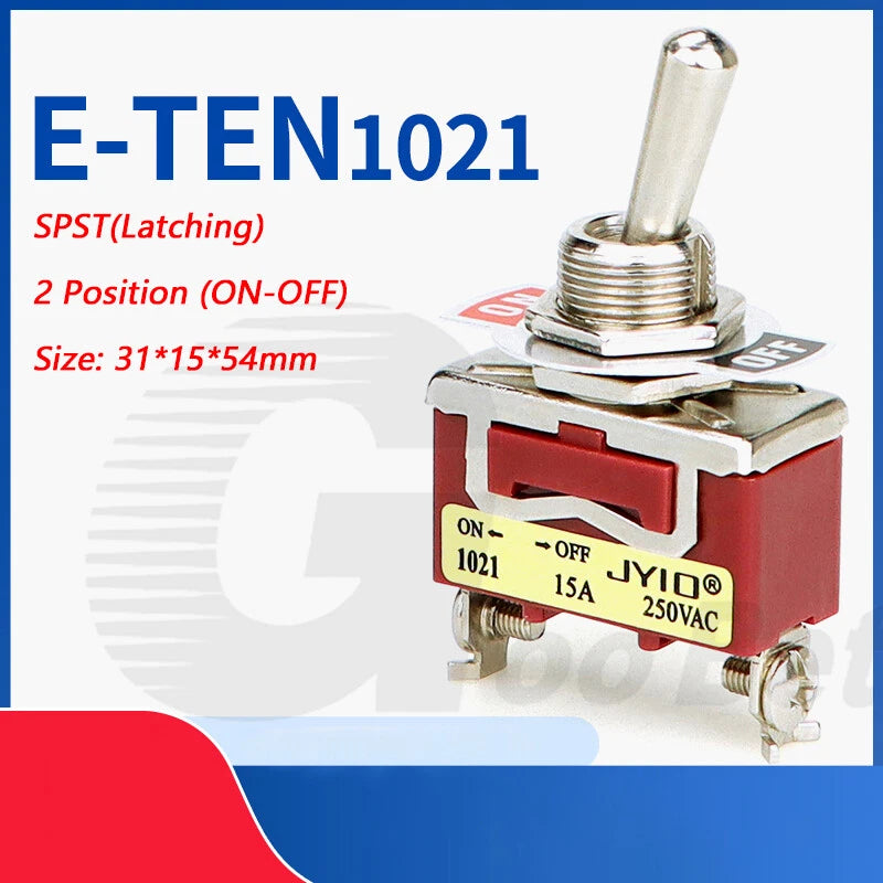 Toggle Switch SPST SPDT DPST DPDT 250V AC 15A — E-TEN & BEM Series with Waterproof Cover