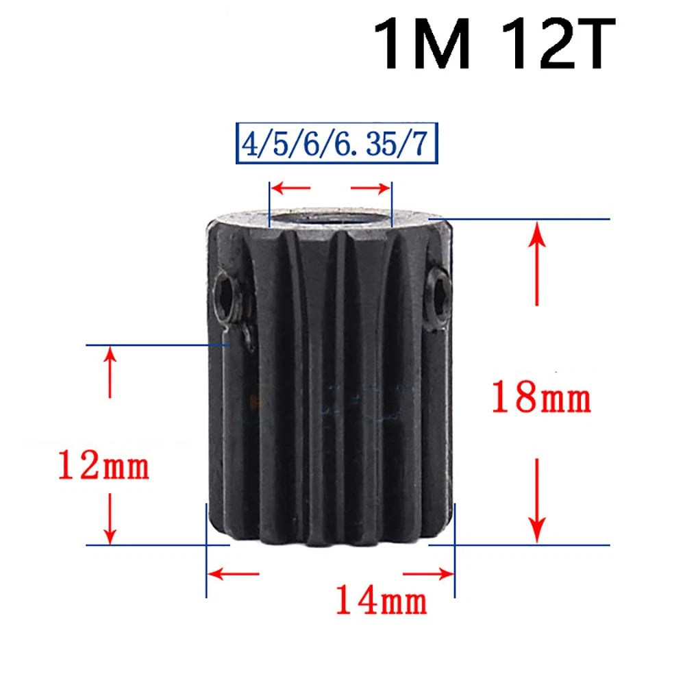 1 Mod 10T-100T Precision Spur Pinion Gear With Step 45# Steel Motor Gear x 1Pcs