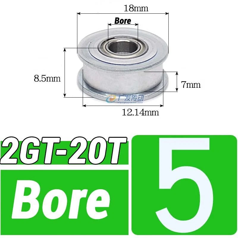 GT2 Timing Belt Pulley 16-100 Teeth 6-10mm Teeth Width Bore 3mm-25mm For 3D