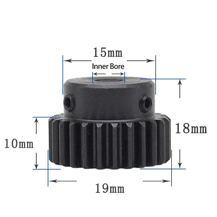 Mod 1 Steel 45# Spur Pinion Gear 10-39 Teeth Motor Gear 4-20mm Bore With Screw