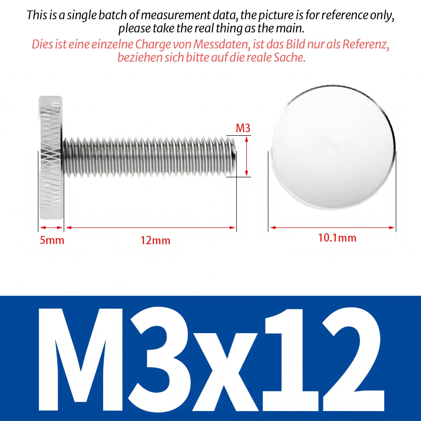 Knurled Thumb Screws with Large Flat Head — A2 Stainless Steel & Galvanized, M3 to M10