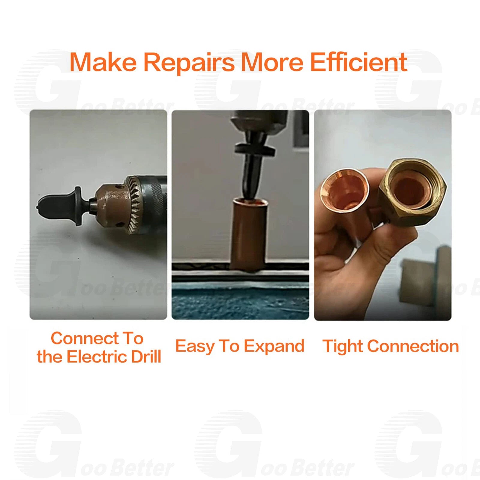 7x Swaging Tube Expander Tool Drill Bit Set Air Conditioner Copper Tube Expander