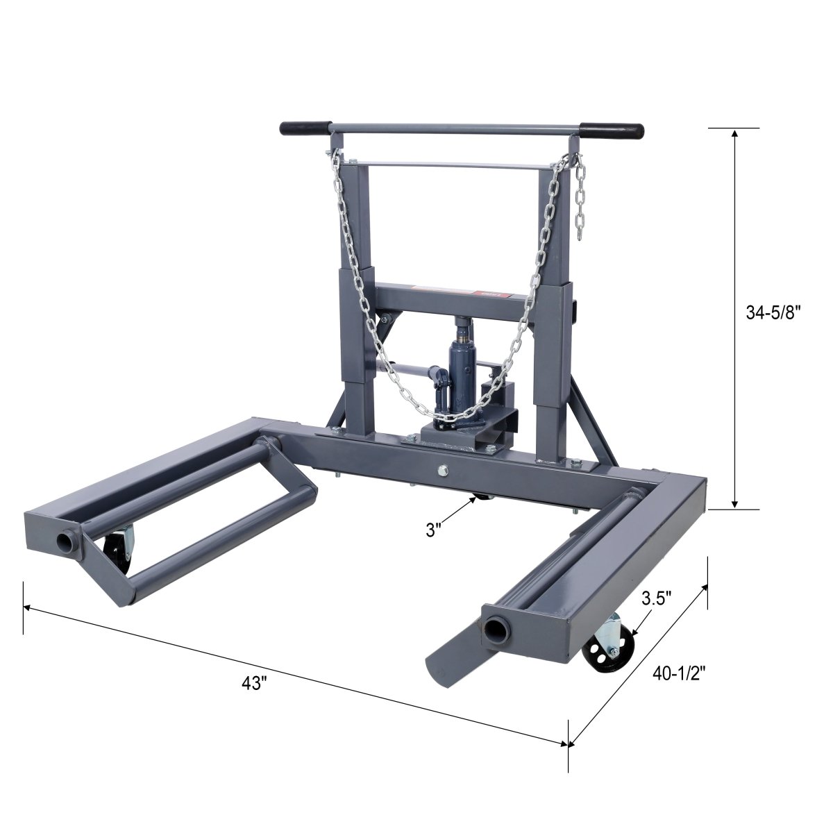 1,500 Lb. Capacity, Adjustable Height Dual Wheel Dolly for Large Trucks - HomeDIYer