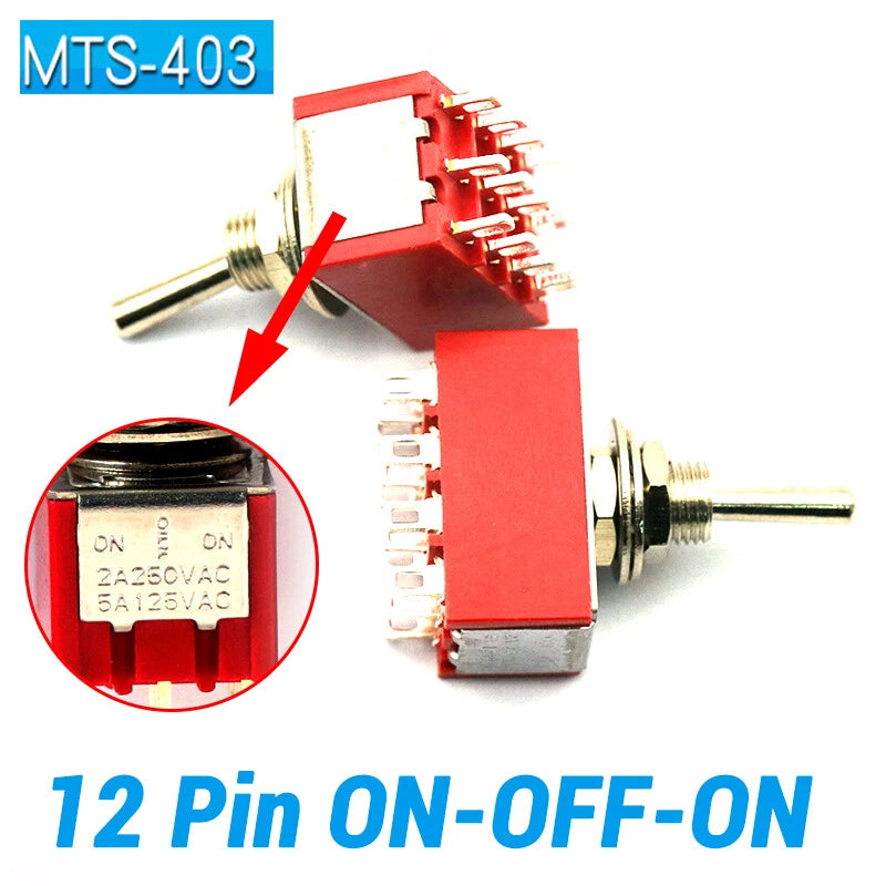 Mini Toggle Switch ON-ON ON-OFF-ON ON-NC Solder Lug 3 6 9 12 Pin | Self-Locking & Momentary