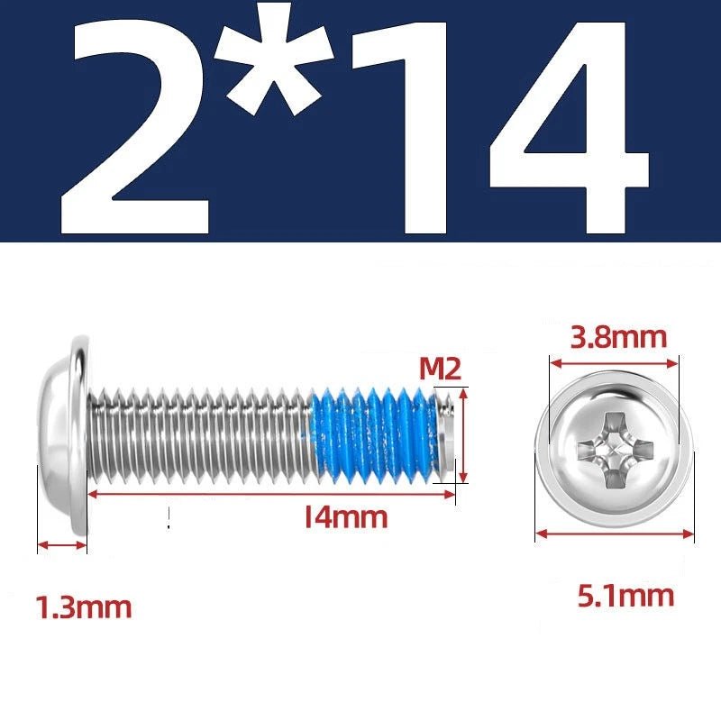 A2 Stainless Steel Phillips Flanged Button Head Machine Screws — M2 to M6, Built - In Washer Face - HomeDIYer