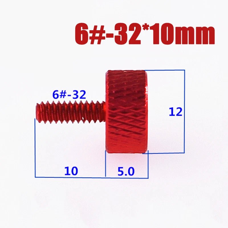 6 - 32 UNC Aluminium Knurled Thumb Screws – Anodised Hand Grip Knob Bolts (5–30mm Thread Lengths) - HomeDIYer