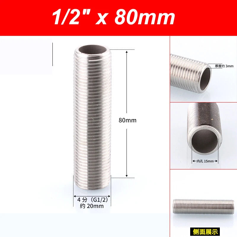A2 Stainless Steel Male Threaded Rod Connector Stud — Pipe Fitting Bar