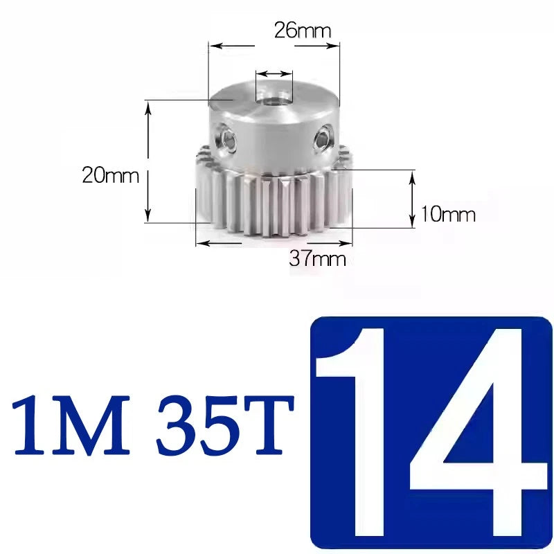 Spur Gears 1M Transmission Gear With Step Stainless Steel Motor Gear 32~50 Teeth