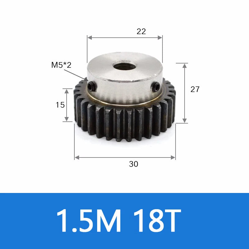 Spur Gear 45# Steel Transmission Gear 1.5/2 Mod 12-27 Teeth With Step Motor Gear