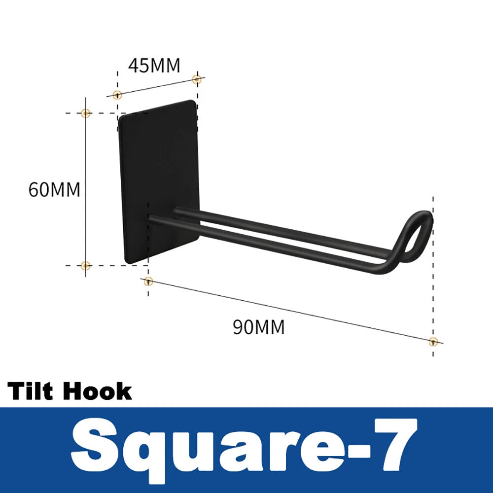 Stainless Steel Black Sticky Hooks Wall Mounted Self Adhesive Hook Round/Square