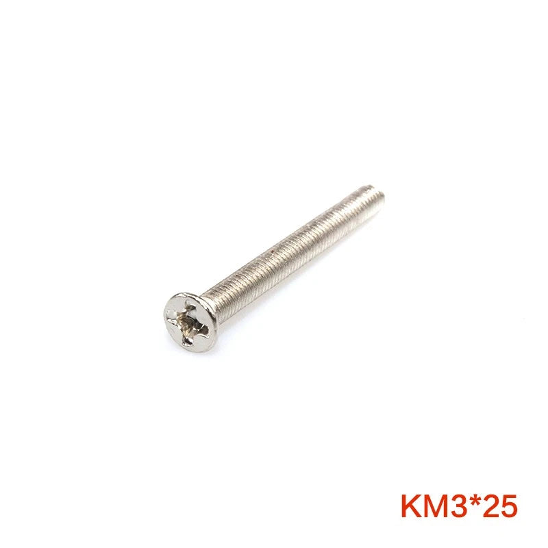 M3 Countersunk Phillips Machine Screws – Nickel Plated Carbon Steel, Fully Threaded (5–30mm)