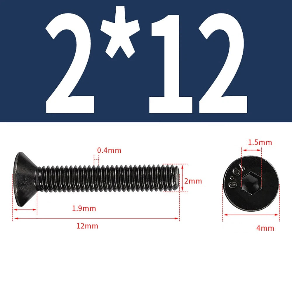 M2-M6 Countersunk Socket Head Cap Screws – Grade 10.9 Alloy Steel